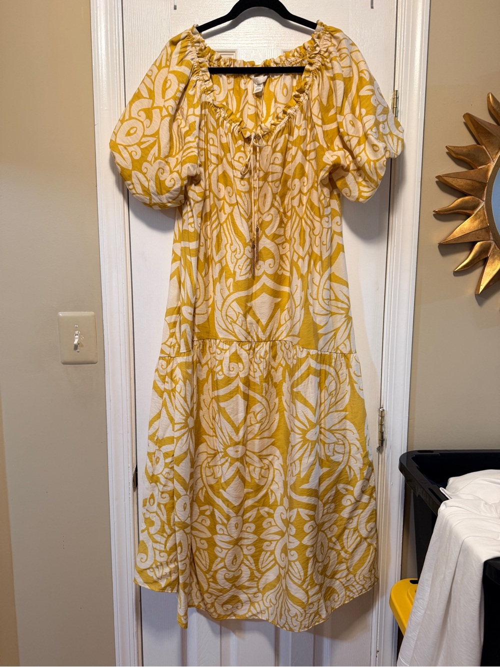 H&M Yellow and White Floral Maxi Dress